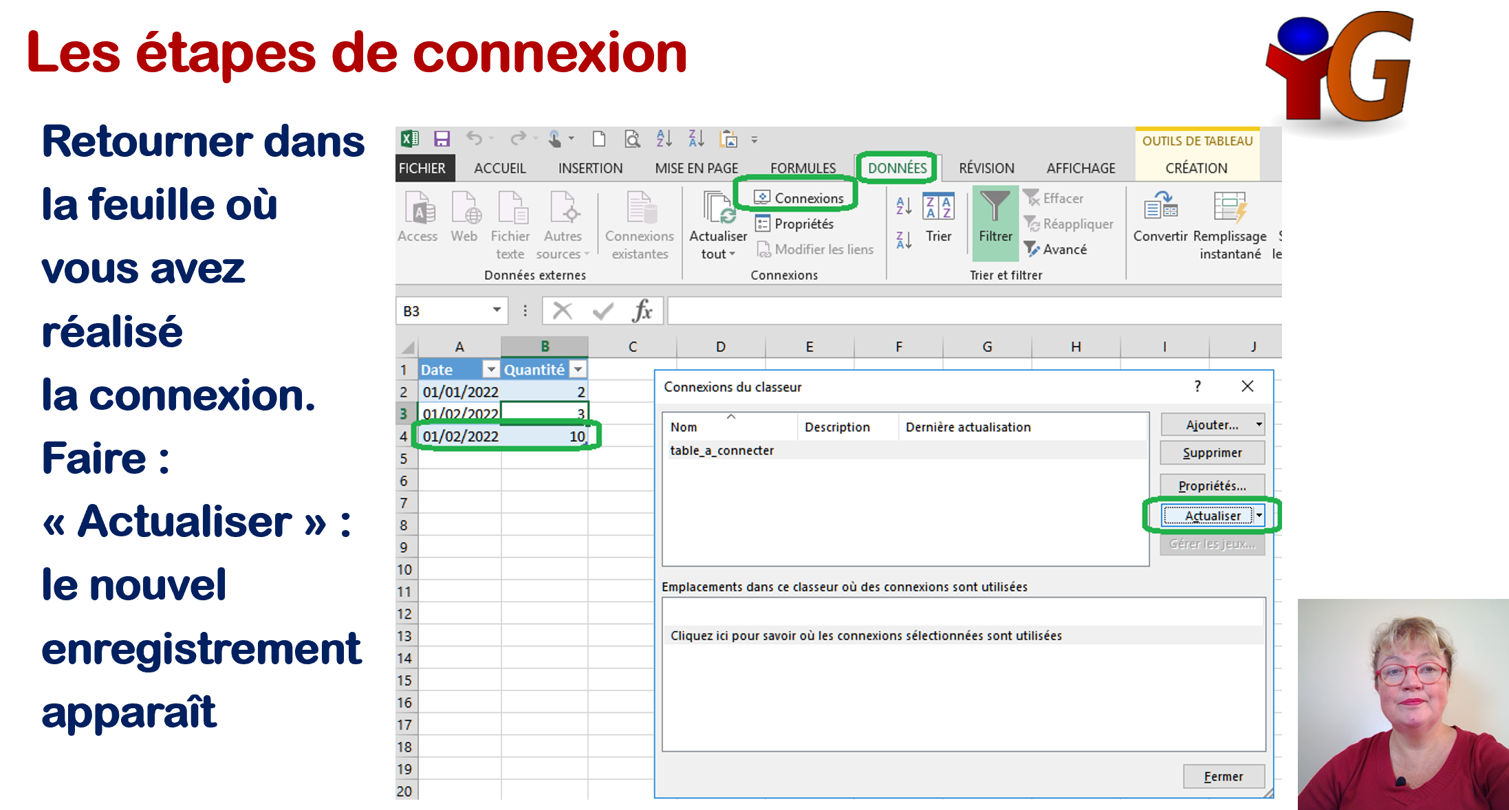 Excel connexions